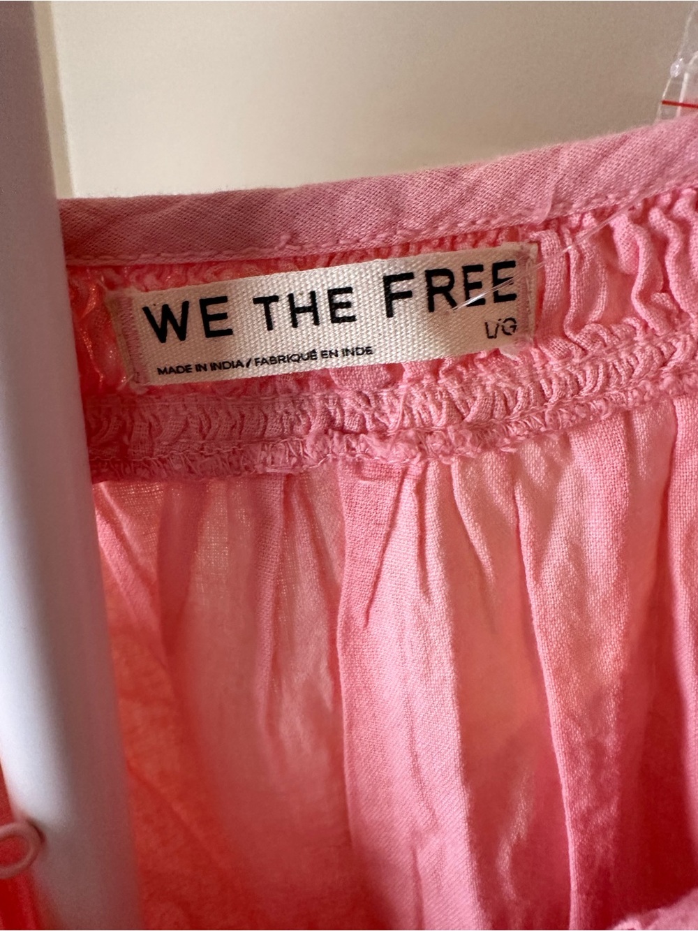 We The Free by Free People Pink Long Pintucked Ruffle Front Tunic Top NWT Sz L - Picture 3 of 15